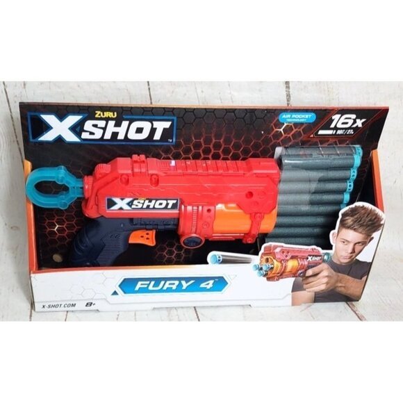 Zuru X-Shot Fury 4 Toy Gun – 16-Dart Blaster with Air Pocket Technology for Kids - Picture 1 of 9